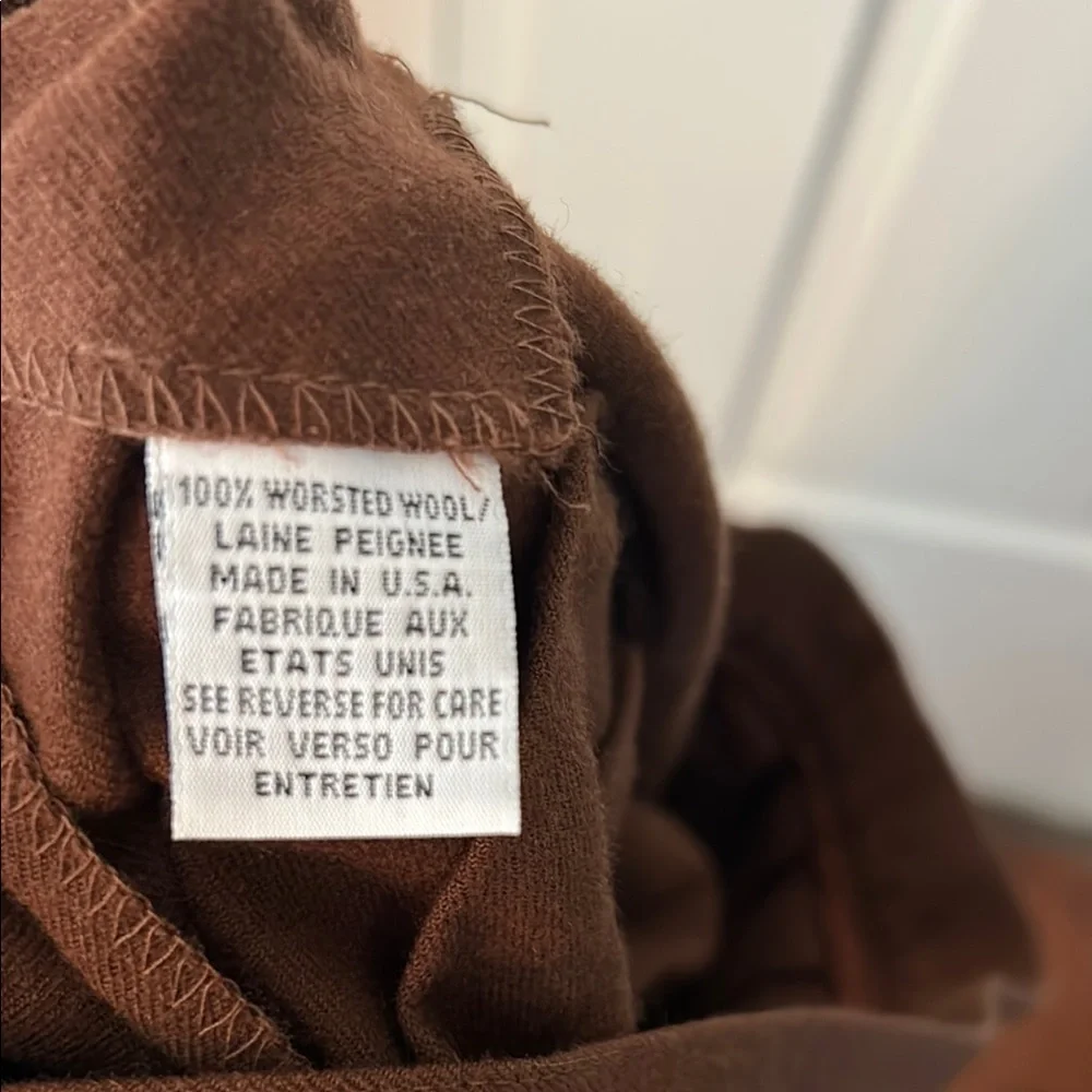 VTG TALBOTS Women’s 100% Wool Skirt Chocolate Brown A-Line Skirt USA Made 10 P - Picture 8 of 13
